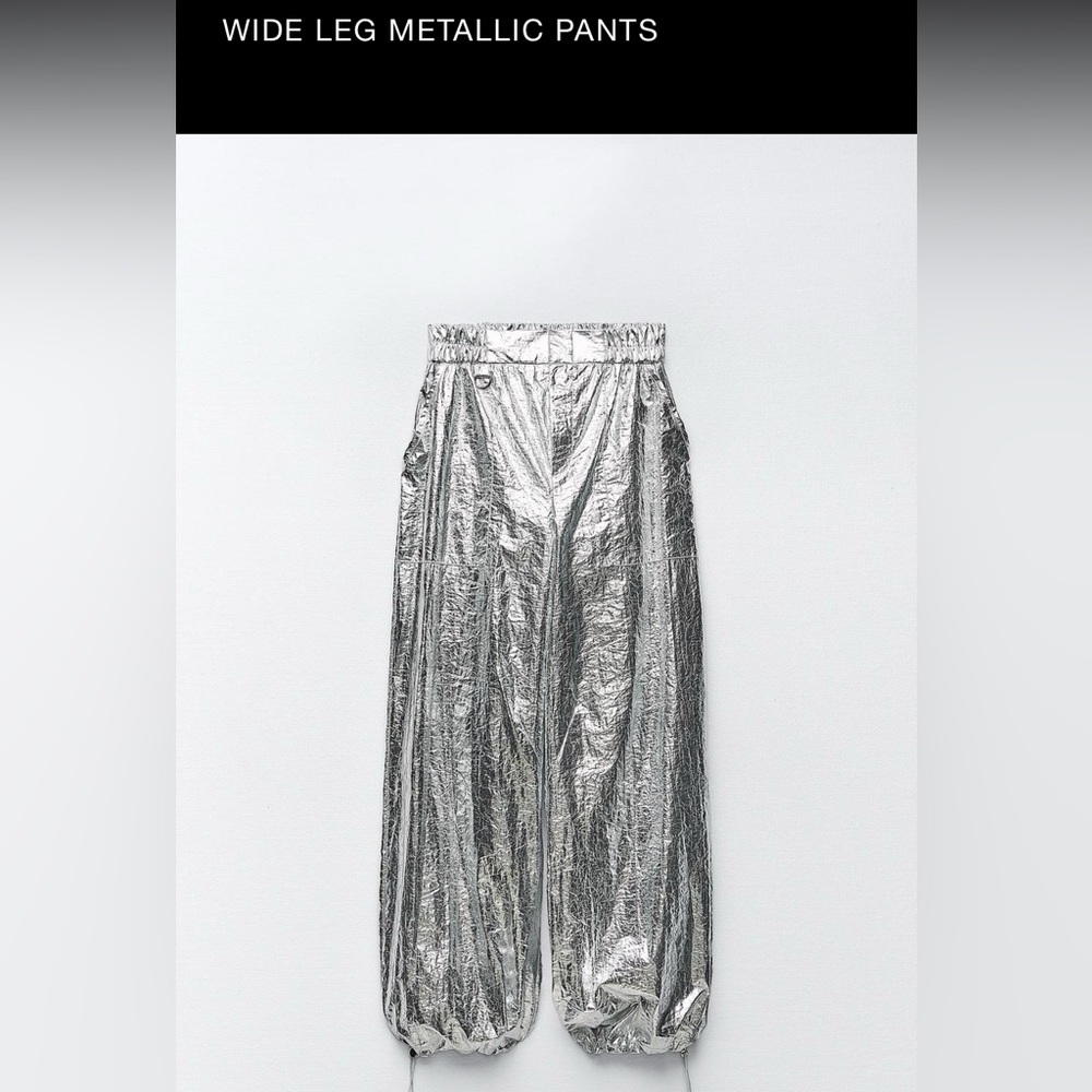 Silver Metallic Women's Pants